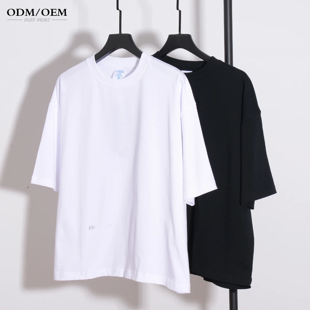 Boxy T-shirt 230GSM Hip Hop 100% Cotton Men Short Sleeve Heavy Weight Short Wide Loose Short Sleeve T-shirt for Men