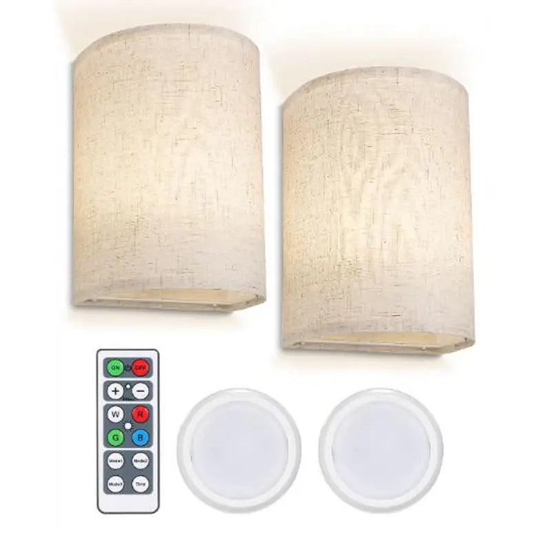 Battery Operated Wall Lights Rechargeable Rgb Colors Dimmable Wall Sconces With Remote Control Wireless LED Wall Lamp 2 Pcs