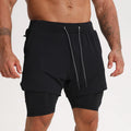 Gym Clothing Men Quick Dry 2 in 1 Gym Shorts Men Polyester Spandex Breathable Shorts Men Liner Shorts With Back Pocket