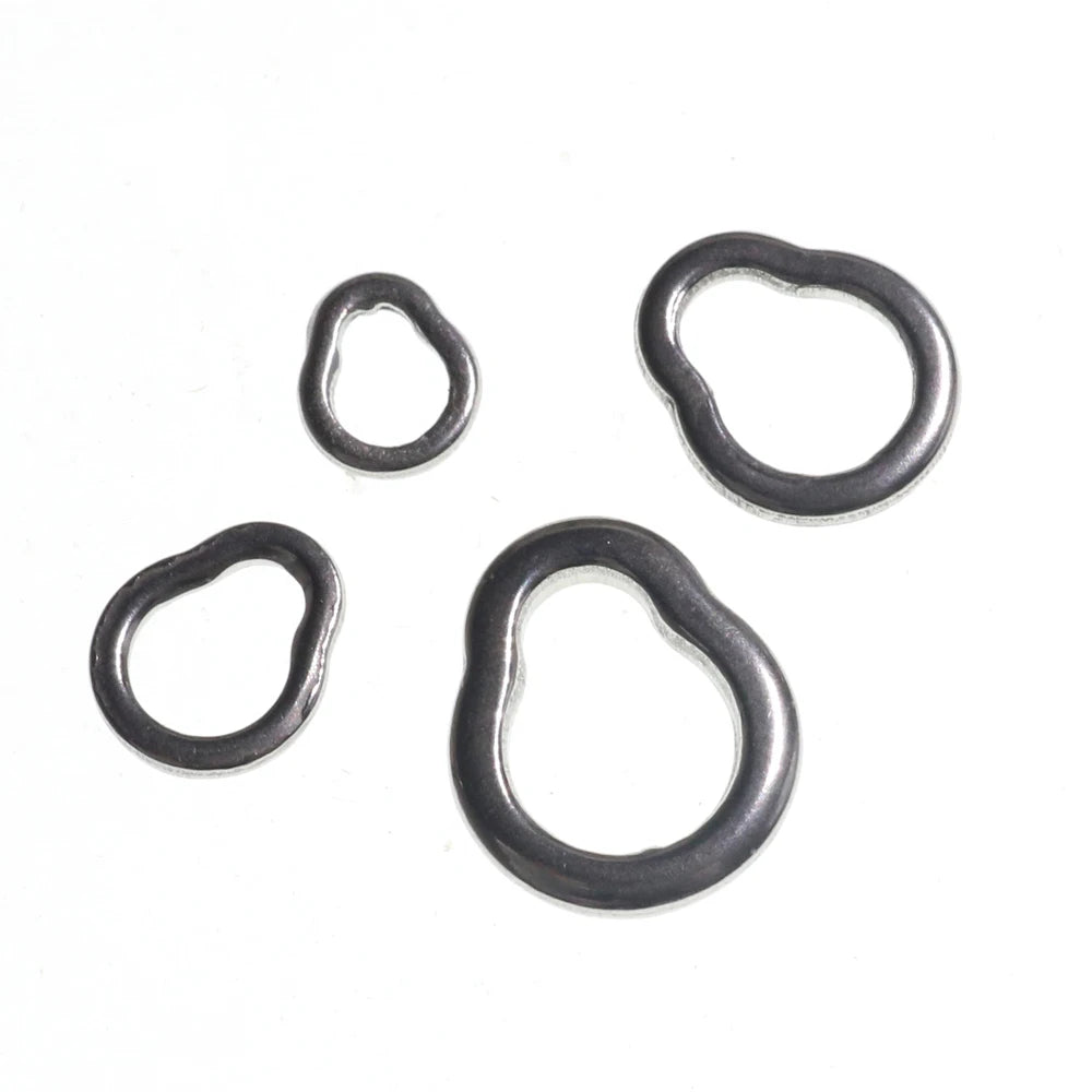 Wholesale Pear Fishing Solid Ring Stainless Steel Strong Jigging Fishing Swivel Accessories Connector Heavy-Duty Lure Ring