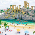Fiberglass Water Park Equipment with Wave System Pool Slide FRP Kids Water House Aqua Playground