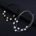 TongLing European Multi Layered Short Choker Necklace Small Circular Charm Necklace for Daily Wearing