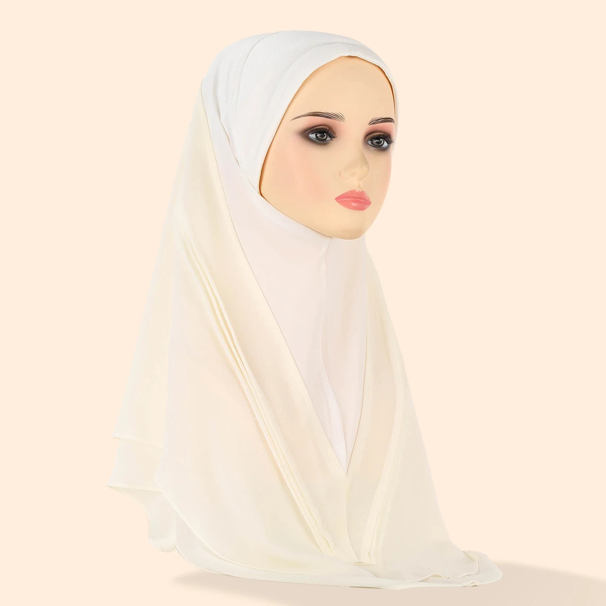 Solid Color Quick Drying Breathable Stretch Tudung Inner ChiffonJersey Polyester Ninja Sport Instant Hijab Neck C Four Seasons