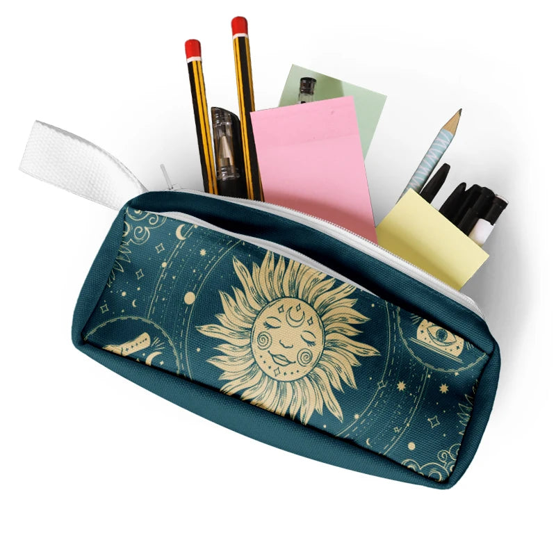 Custom Pattern Students Stationery Pouch Zipper Cotton Canvas Pencil Pen Bag Pouch Pen Case