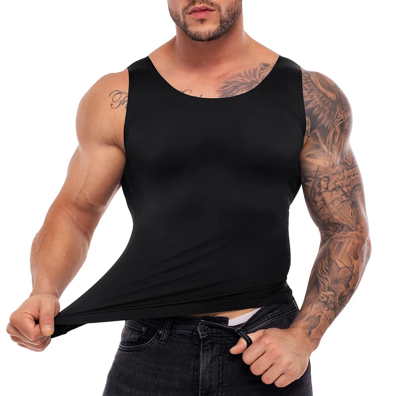 Custom logo Men Body Shaper Waist Trainer Vest Compression Slimming Vest for Men Shapewear