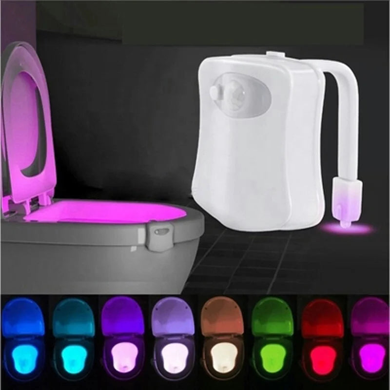 New 8-Color Induction Toilet Seat Cover ABS Body Eco-Friendly PIR Motion Sensor LED Night Light Waterproof Backlight 3*AAA