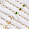 Fatingna Geometric Zircon Bracelet Gold-Plated Fine Beaded Fashion Accessory