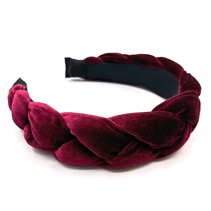 Sewingman 23SM7030 Velvet Girls Wide Solid Color Hair Hoop Thick Women Sponge Headbands