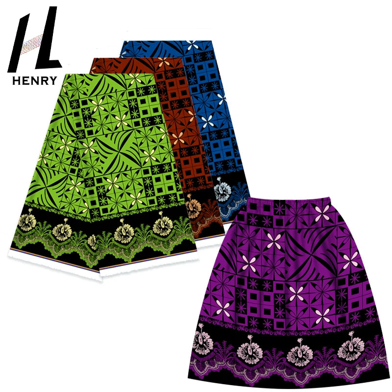 Henry Micronesia Style Chuuk Pohnpei Skirts Muslim Abaya New Design Flower Print Polyester Dress Skirt Fabrics for Garment