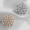 Fashion Jewellery Jewelry Elegant Pearl Flower Crystal Custom Brooches Pin for Women Premium