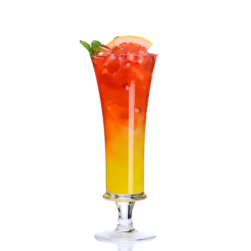 Hot selling short-footed crystal long drink glass creative cocktail glass highball glass