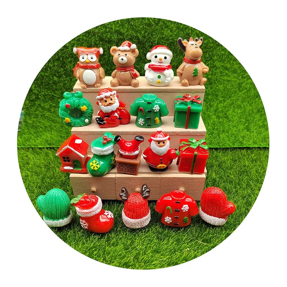 Customization Christmas 3D DIY Charms Slime Scrapbook Cabochons Festival Gifts Kids Resin Beads for Hair Clip Decorations