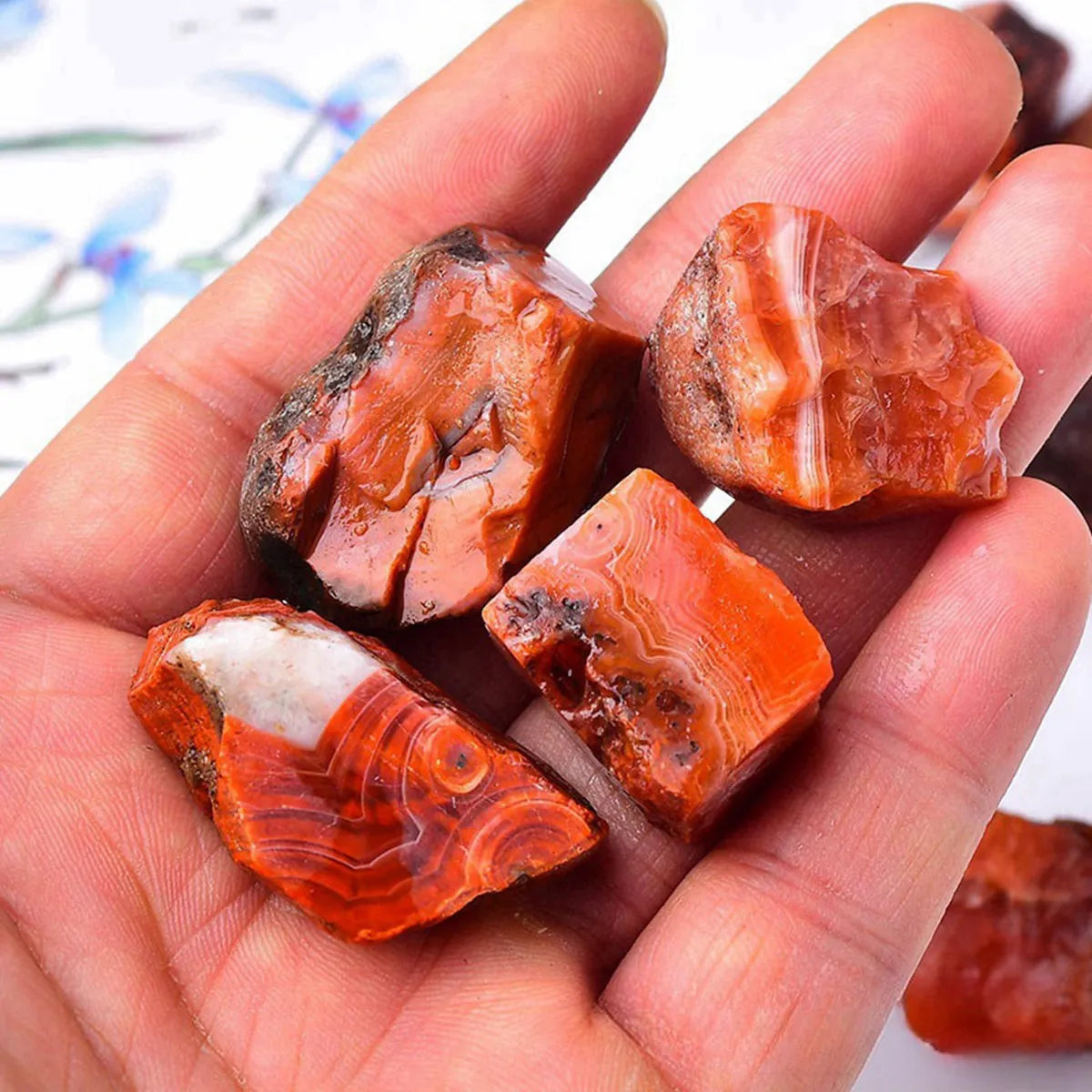 Natural Carnelian Irregular Raw Ore Nature Agate Rolling Stones Unpolished Carnelian 100g Per Bag
