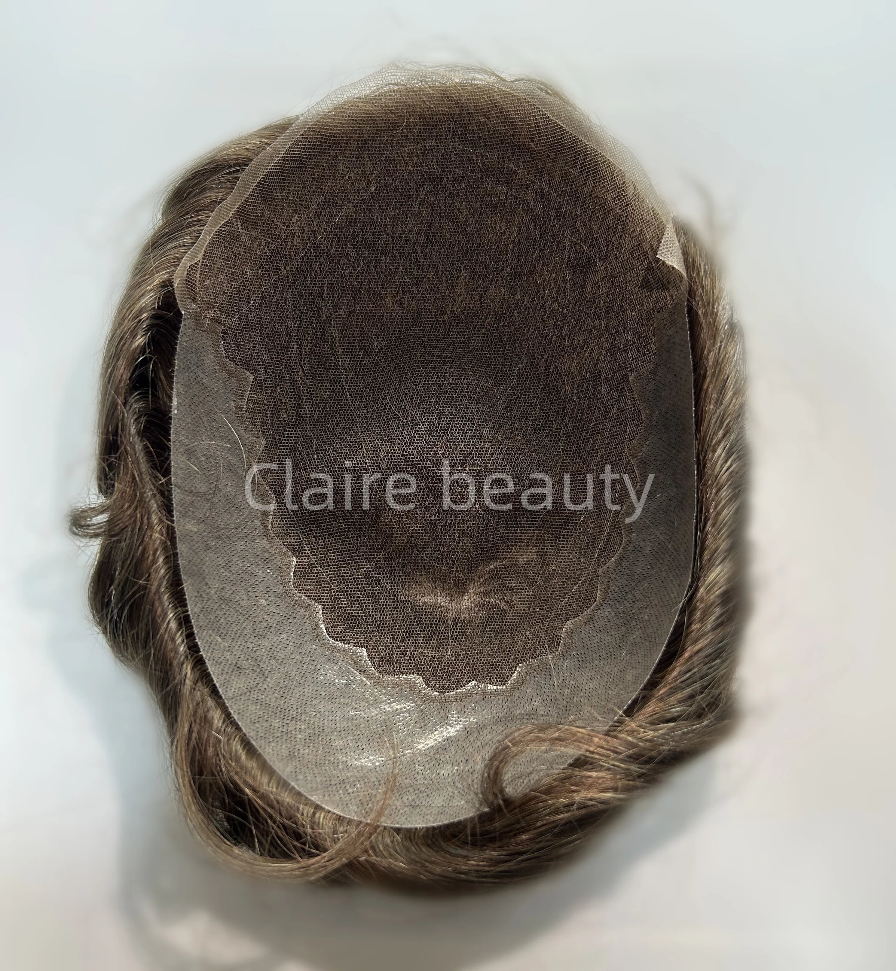 Remy Human Hair Low Density Q6 Base Hair Replacement Toupee Natural Wave Korean Lace With PU Q6 Men Toupee