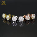 New Arrival 925 Sterling Silver Moissanite Diamond Stud Earrings D VVS1 Flowers Shape for Women's Christmas Gift or Party