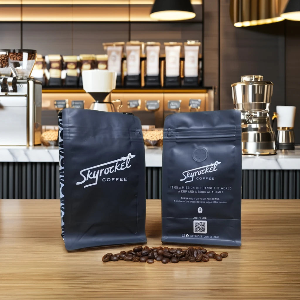 AT PACK Recyclable Coffee Bags Custom 250g 500g 1KG Matte Surface Flat Bottom High Barrier PE Coffee Bean Zipper Bag With Valve