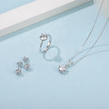 925 Sterling Silver Fine Jewelry Moissanite Solitaire Diamond Necklace and Earring Set for Women