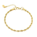 European American New Vintage Stainless Steel Bracelet Cuban Chain18K Gold Plated Twisted Bracelet