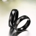 Black Personalized Name Promised Wedding Rings for Lover Couple Ring Men Women Stainless Steel Engagement Party Gifts