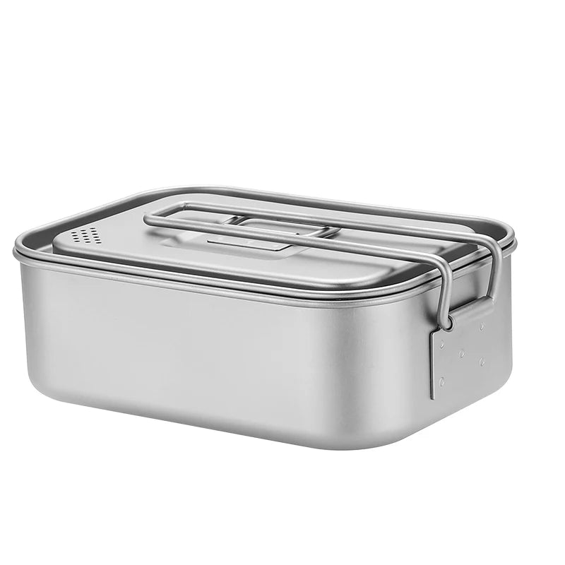High-Quality Titanium Food Storage Container Lunch Box Perfect for Camping Hiking and Travel Bento