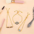 Fashion Plated 18k Gold Evil Eye Bracelet Color Zircon Bracelet Women Jewelry MegaBDM