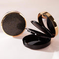 Yueshunxing Factory Direct Black Round Double Layer Foundation Box with Mirror Loose Powder Box Loose Powder Packaging