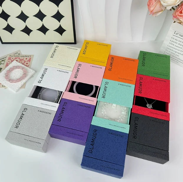 Pull-out Jewelry Box for Storing Ins - a Light Luxurious and Sophisticated Packaging for High-end Rings and Stud Earrings.