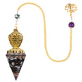 Hot Sale Gold Snow Flake Stone Resin Spiritual Pendant Chain Healing Meditation Divination Exquisite Pendulum Aquat Clock Gift