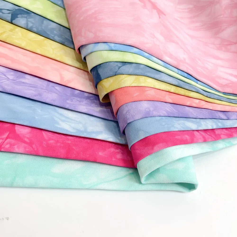 OEM/ODM Factory's Professional Tie-Dyed Fabric New Hot Sale Twill Woven Organic Fabric for Dresses Shirts Hats Bags Accessories