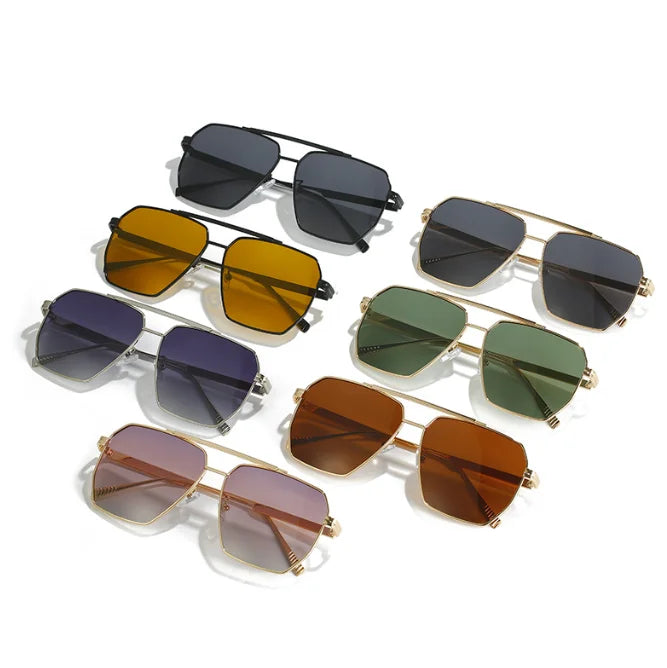 Oversize Women and Men Polarized Uv400 Sunglasses Lentes De Sol Para Mujer Metal Classic Vintage Sun Glasses