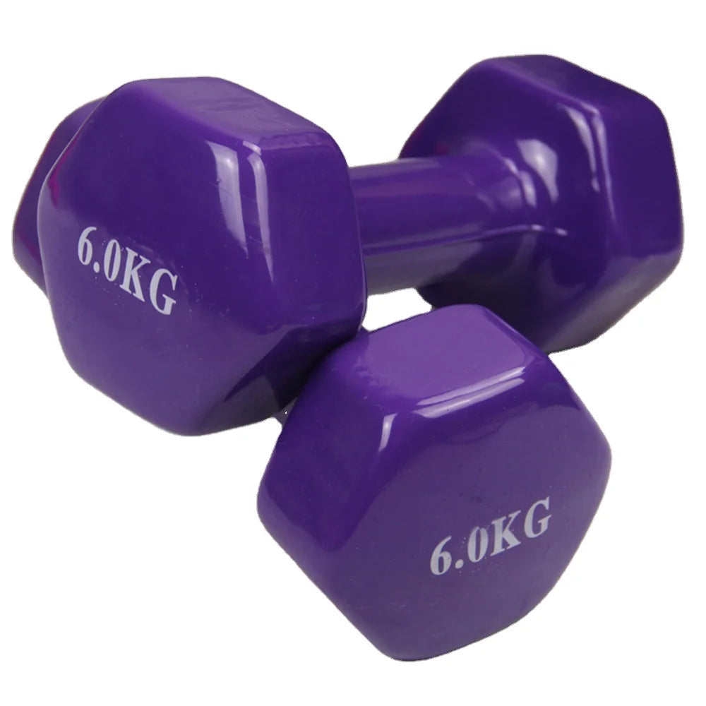 Wholesale 0.5 10kg Dip Plastic Dumbbells Custom Color Vinyl Dumbbells for Men's Fitness