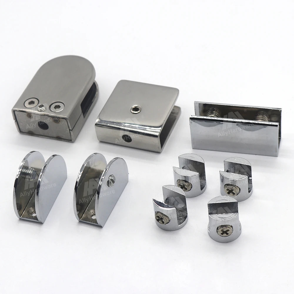 Small Glass Shelf Stainless Steel Shower Hinge Glass Clamp for 8-12mm Glass