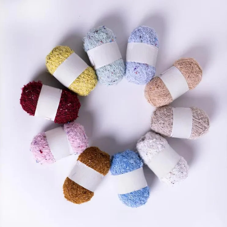 New Arrival 100% Polyester Eco-Friendly High Tenacity Dyed Pom Pom Loop Yarn for Hand Knitting Sewing Weaving and Crafts