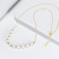 Beaded Necklace Gold Plated 925 Sterling Silver Bead Freshwater Pearl Necklace for Women