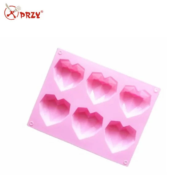 6 Cavity love Shape Silicone Resin Mold Handmade Soap Mold