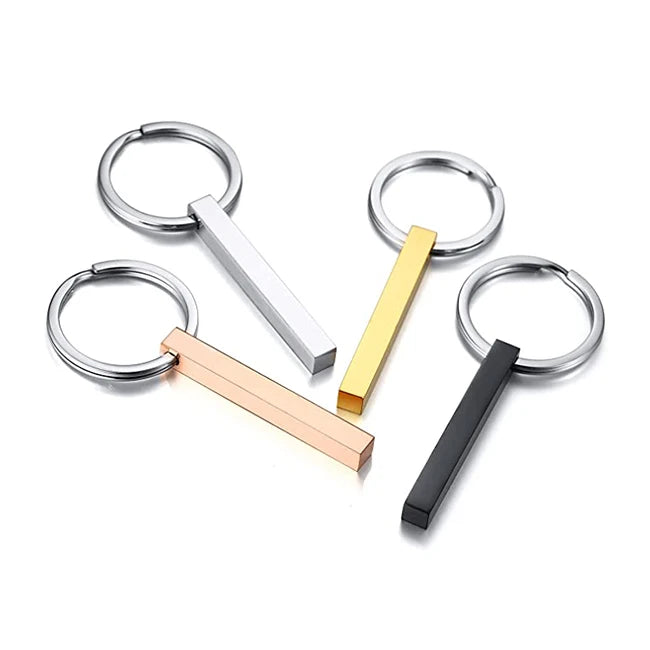 Four Colors Metal bar Key Chains Custom Sublimation Key Chain Metal
