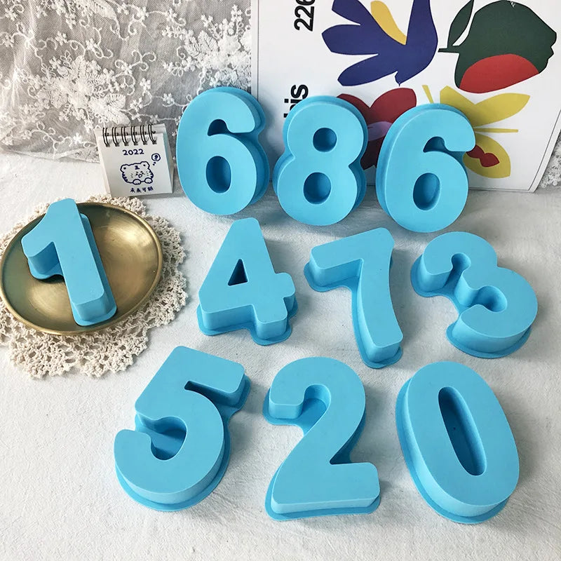 4.7 Inch Silicone Baking Cake Pans 0-8 Number Letter Cake Pan Mold Baking Silicone Molds Sets for Birthday Wedding Anniversary