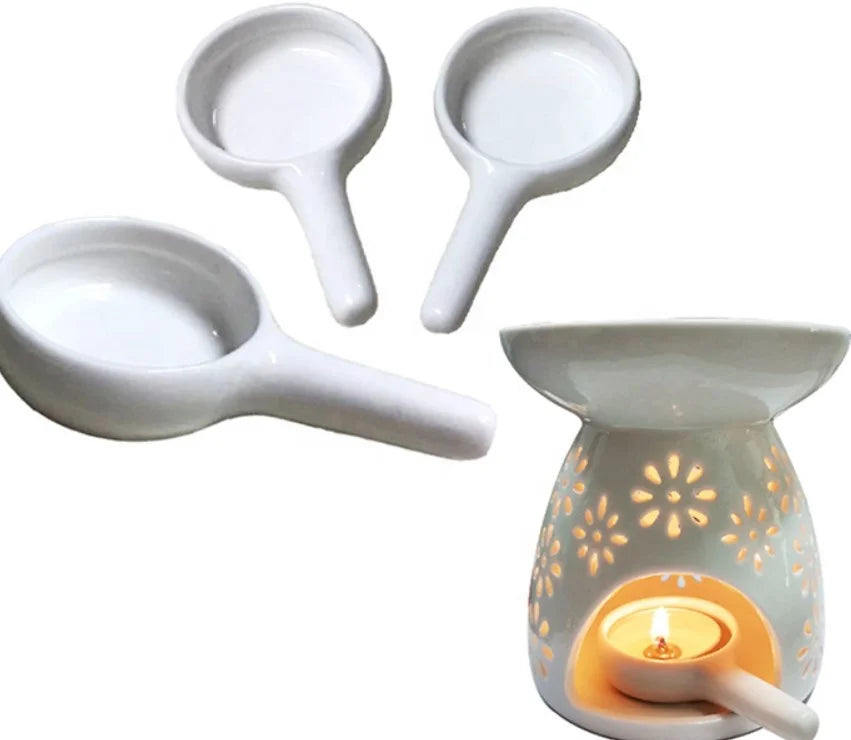 Ceramic Candle Spoon Candle Holder for Essential Oil Burner  Fragrance Warmer Aromatherapy Diffuser  Tealight Spoon Holder Jar