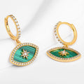 Classic Malachite Jewelry Butterfly Stud Earrings Women Huggies Earrings Natural Stone Jewelry