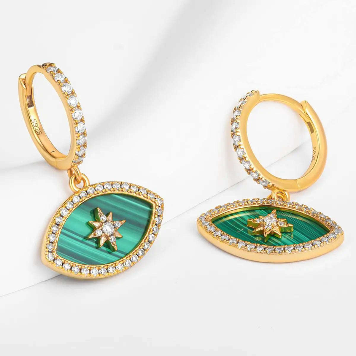 Classic Malachite Jewelry Butterfly Stud Earrings Women Huggies Earrings Natural Stone Jewelry