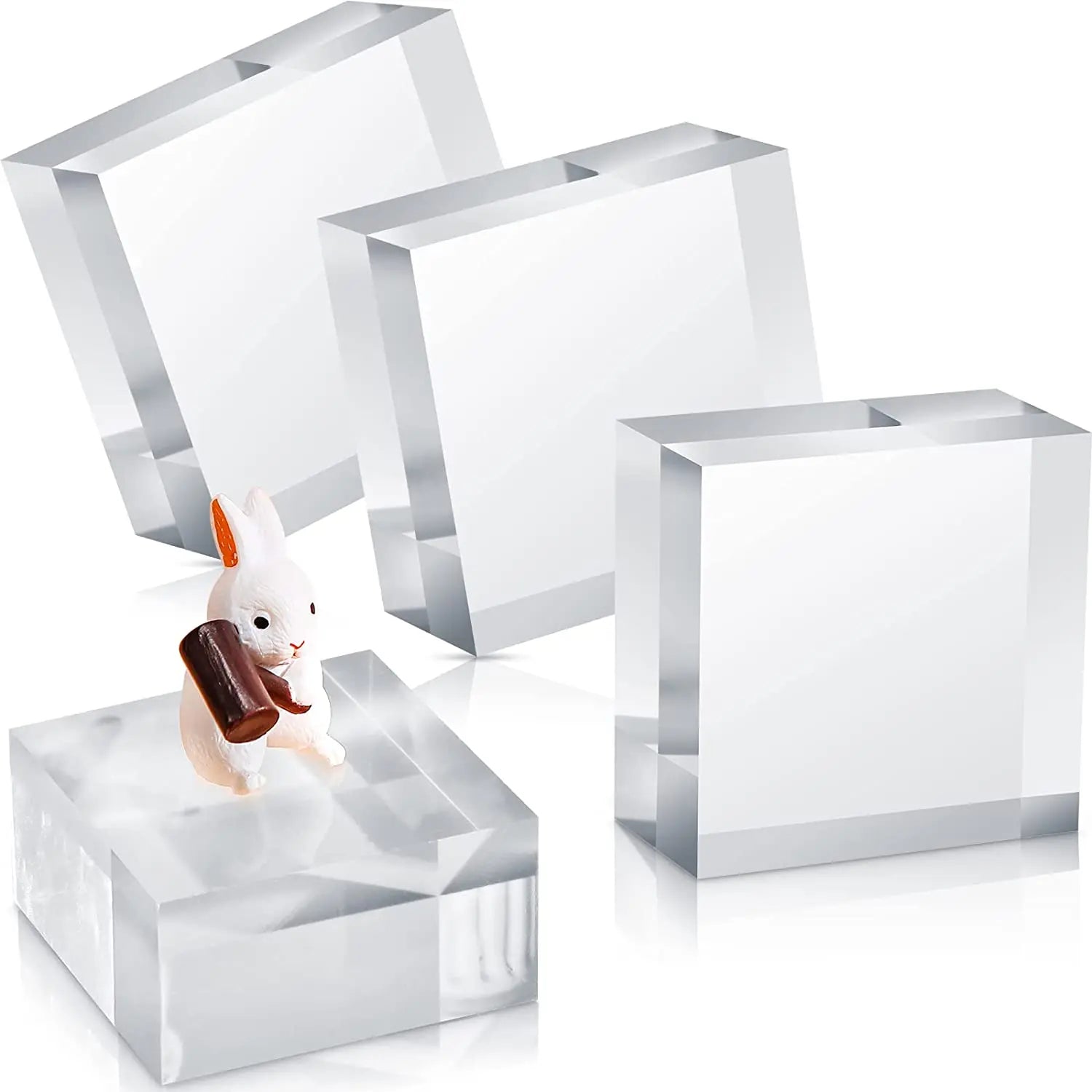 HC HC915 Acrylic Clear Display Block Jewelry Holder Ring Display Rack 50mm Thickness Perfume Organizer Function Custom Logo