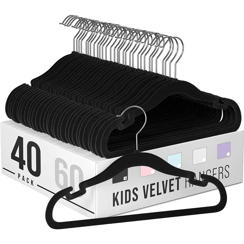 Lavinia Best Seller 40 Packs Velvet Hanger Space Save Non-slip ultra Thin Flocked Hanger Supermarket