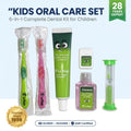 Complete Kids Dental Care Kit with Oral Cleaning Supplies for Daily Use Toothbrushes Toothpaste Dental Floss Mouthwash Hourglass