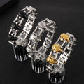 Punk Stainless Steel Skull Design Motorcycle Bike Chain Bracelet for Men Wedding Gift Party-Silver Gold Black Skull Bracelet