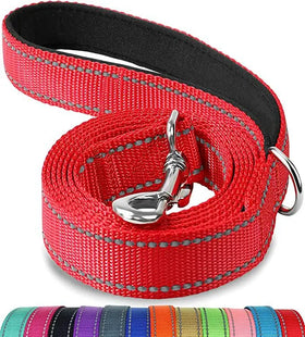 360° Rotating Alloy Buckle Reflective Woven Tape Thread Pet Dog Training Lead Leash 6 ft with Soft Padded Handle