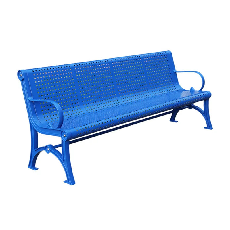 Outdoor Furniture Personalised Metal Bench Public Park Vintage Steel Bench Seating Outside Kids Garden Patio Seat Bench