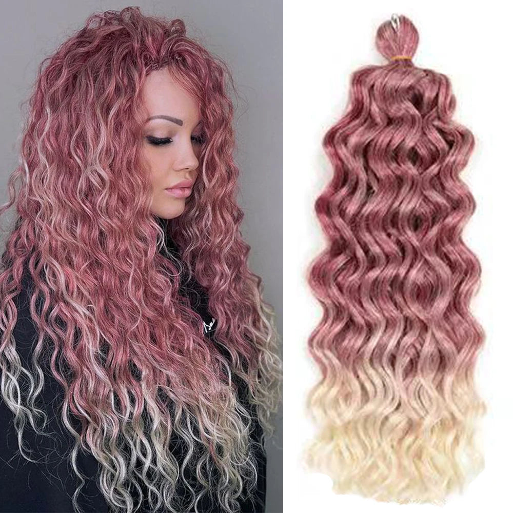 Sharopul Hawaii Wave Hair Extensions Natural Synthetic Braiding Wholesale Curly Hairstyle Dyed Hair Extensions