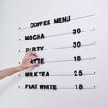 White Magnetic Fridge Stickers  Menu for Cafe or Cafeteria  Letter Number Black Strips  EVA Foamsmagnetic Suction
