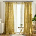 Factory Direct Sale Nordic Ins Wind Small Fresh Yellow Plant Printed Curtains Ready-Made Living Room Curtains