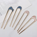 Vintage Hair Sticks Hairpin Female Handmade Ethnic Elegant Alloy U-Shape Hair Sticks Pins Hairwear Retro Bride Hair Clip Jewelry